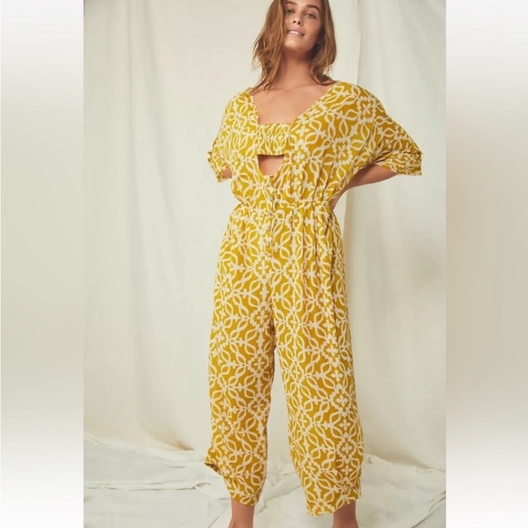 Free People Pants - Free People Rewind Short Sleeve Sheer Beachy Boho Jumpsuit Onesie Oversized XS